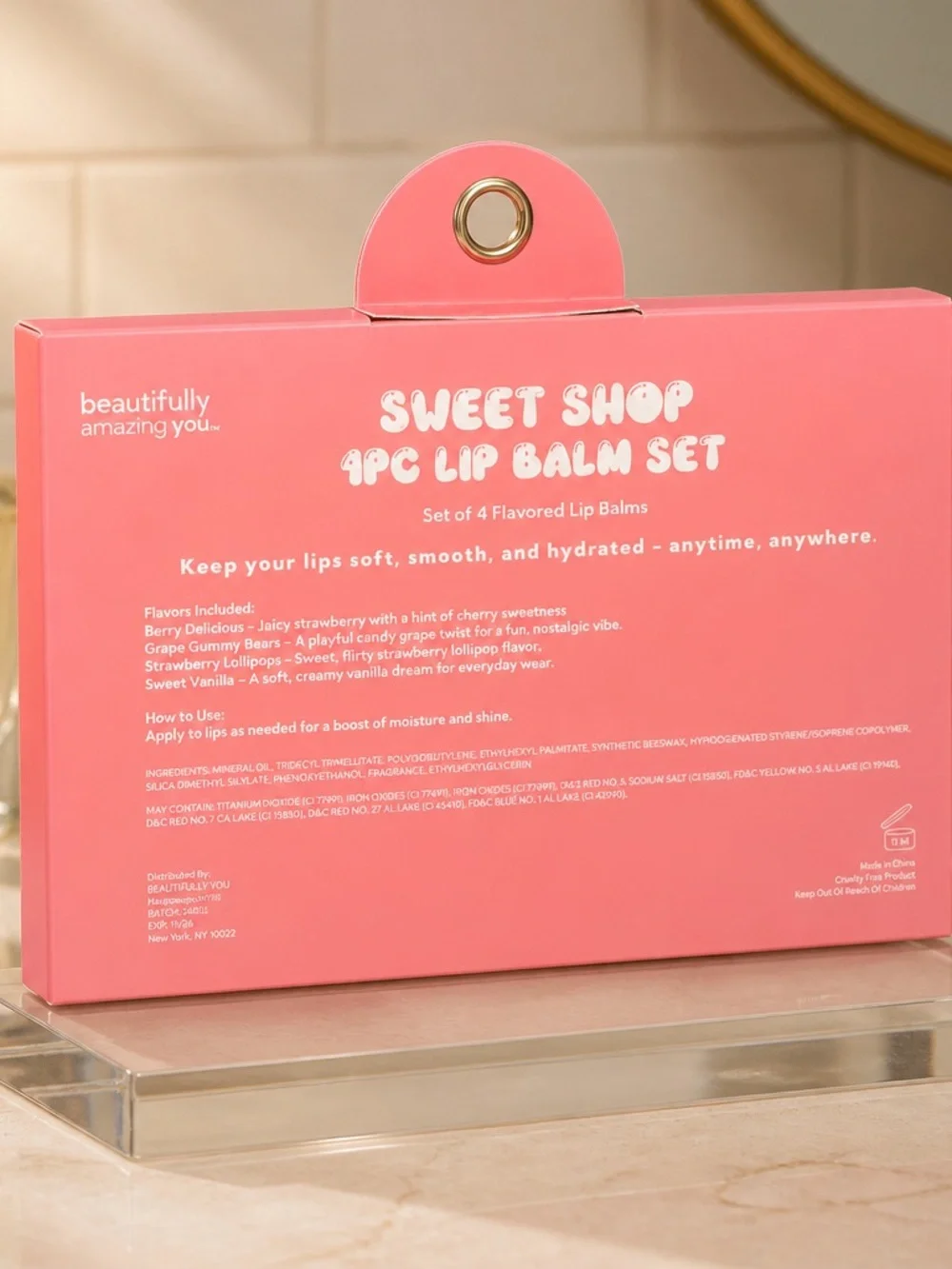 KY Sweet Shop 4-Piece Lip Balm Gift Set Berry Grape Strawberry Vanilla NIB